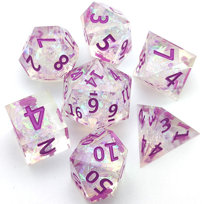 GST 반 투명 수지 RPG 주사위는 열두 측면 깔끔한 예리한 가장자리에서 설정했습니다