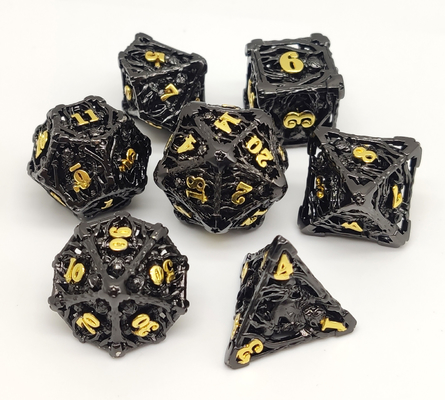 실용적 금속 RPG 주사위 세트 손은 DND와 MTG 게임을 위해 광택이 났습니다