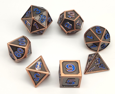 아연 합금 DND 작은 RPG 주사위는 7 PC 다면체 마모 저항자에서 설정했습니다