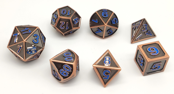 아연 합금 DND 작은 RPG 주사위는 7 PC 다면체 마모 저항자에서 설정했습니다