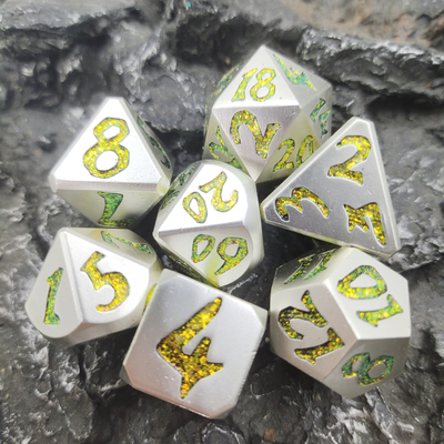 정확성 RPG Dice7 주사위는 탁상용 게임 금속에 대하여 친절하게 설정했습니다 다면체