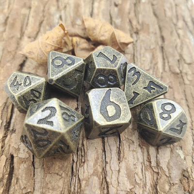 작은 RPG 주사위 DND RPG 주사위는 지하 감옥과 용 다면체 누런구리빛을 위해 오래가서 졌습니다