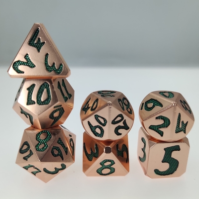 Rpg 게임을 위한 다양한 색상 주사위 세트 다면체 예리한 가장자리 Metel 녹색 무독성 금속