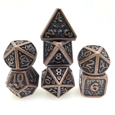 GST 다목적 미니 RPG DiceGold 도금 다면체 주사위 세트 독특한 촉각 게임 경험 블랙