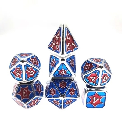 TRPG 러닝 그룹 금속 다이스 용과 던전 다채로운 컬러 스파이더웹