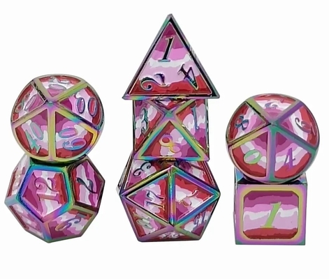 16mm 매끄러운 RPG 금속 다이스 사용자 정의 DND 로고 무지 게임 세트