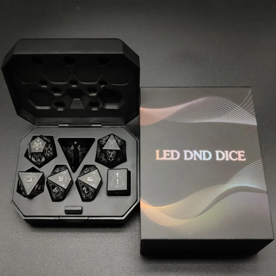 라이트 업 DND 다이스 충전 상자와 재충전 7 PCS LED 전자 다이스 테이블 톱