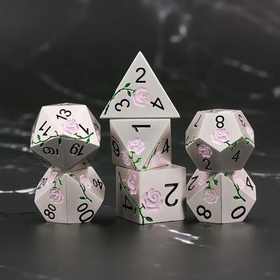 녹화 HD 다이스 레드 로즈 전기화 은 금속 다이스 RPG 게임