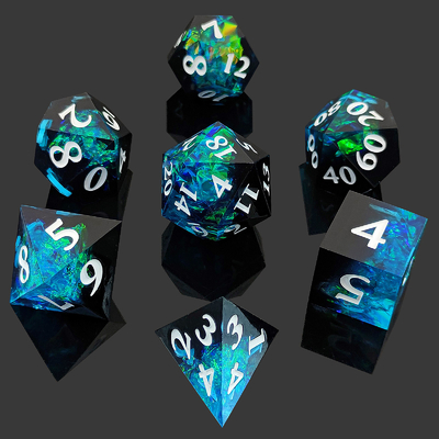 2색 맞춤형 DND RPG 다이스 세트 D6 D20 7 Mold Polyhedron 세트