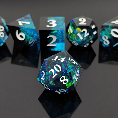 2색 맞춤형 DND RPG 다이스 세트 D6 D20 7 Mold Polyhedron 세트