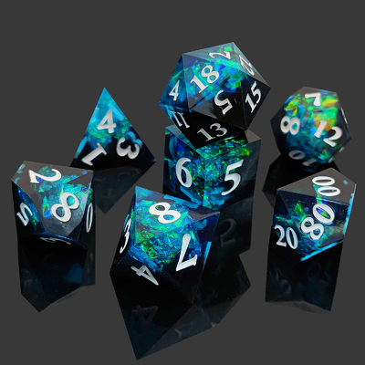 2색 맞춤형 DND RPG 다이스 세트 D6 D20 7 Mold Polyhedron 세트