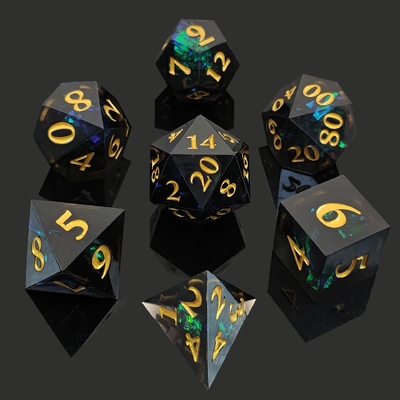 2색 맞춤형 DND RPG 다이스 세트 D6 D20 7 Mold Polyhedron 세트