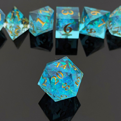다채색 사용자 지정 樹脂 다이스 DND#RPG 빨간색과 파란색 부드러운 질감