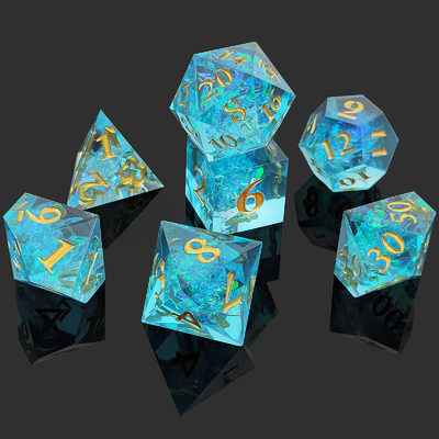 다채색 사용자 지정 樹脂 다이스 DND#RPG 빨간색과 파란색 부드러운 질감