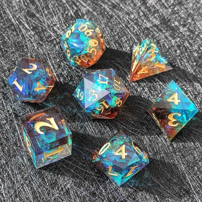 맞춤형 날카로운 樹脂 Dice 세트 다채로운 드래곤과 던전 DND#RPG