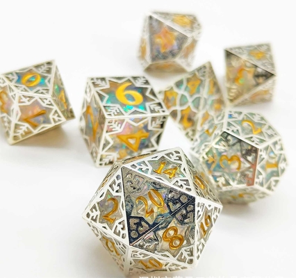은 금속 프레임 樹脂 Dice 세트 DND#RPG#COC 던전과 드래곤