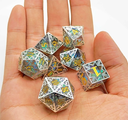 은 금속 프레임 樹脂 Dice 세트 DND#RPG#COC 던전과 드래곤