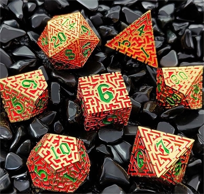 Solid Maze Multi-Faceted Metal Dice DND#RPG 던전 앤 롱 크루스