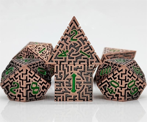 Solid Maze Multi-Faceted Metal Dice DND#RPG 던전 앤 롱 크루스