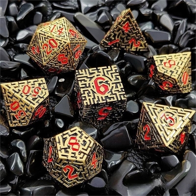 Solid Maze Multi-Faceted Metal Dice DND#RPG 던전 앤 롱 크루스
