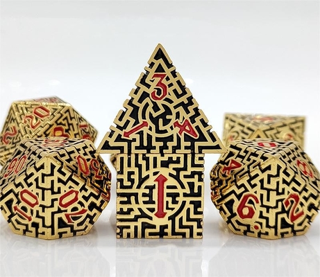 Solid Maze Multi-Faceted Metal Dice DND#RPG 던전 앤 롱 크루스