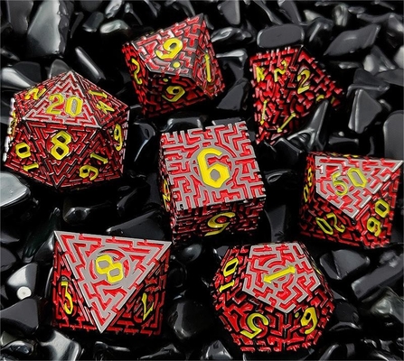 Solid Maze Multi-Faceted Metal Dice DND#RPG 던전 앤 롱 크루스