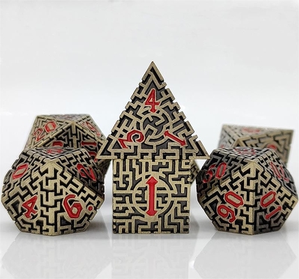 Solid Maze Multi-Faceted Metal Dice DND#RPG 던전 앤 롱 크루스