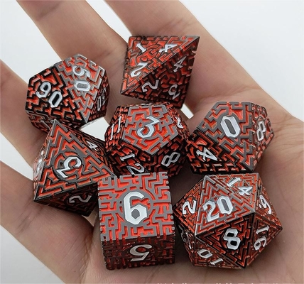 Solid Maze Multi-Faceted Metal Dice DND#RPG 던전 앤 롱 크루스