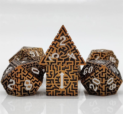 Solid Maze Multi-Faceted Metal Dice DND#RPG 던전 앤 롱 크루스
