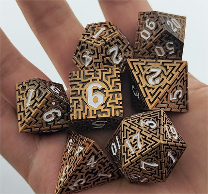 Solid Maze Multi-Faceted Metal Dice DND#RPG 던전 앤 롱 크루스