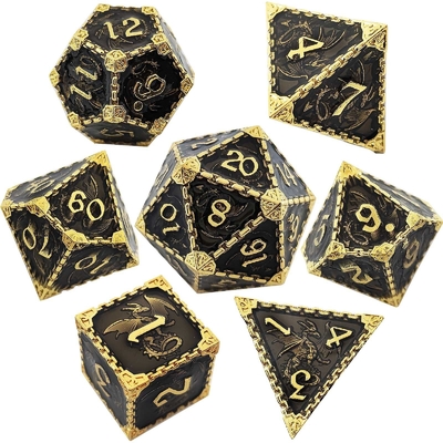 다면적 금속 RPG Dice Flying Dragon Solid Smooth Dragon DND