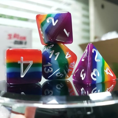 7층 레인보우 수작업 레진 다이스 크러슨 앤 던전 DND#RPG