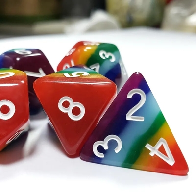 7층 레인보우 수작업 레진 다이스 크러슨 앤 던전 DND#RPG