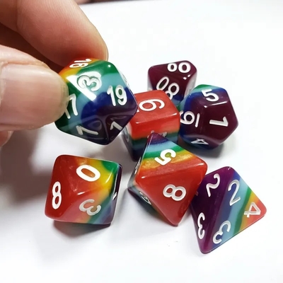7층 레인보우 수작업 레진 다이스 크러슨 앤 던전 DND#RPG