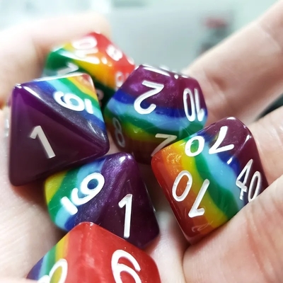 7층 레인보우 수작업 레진 다이스 크러슨 앤 던전 DND#RPG