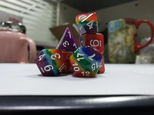 7층 레인보우 수작업 레진 다이스 크러슨 앤 던전 DND#RPG