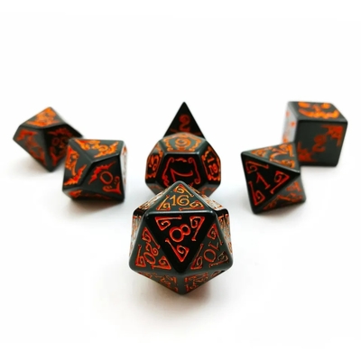 폴리모디얼 레진 다이스 7PCS RPG 다이스 세트 D4 D6 D8 D10 D12 D20 D20
