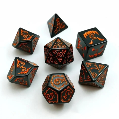 폴리모디얼 레진 다이스 7PCS RPG 다이스 세트 D4 D6 D8 D10 D12 D20 D20
