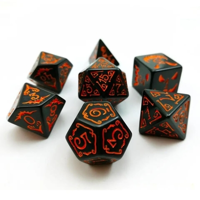 폴리모디얼 레진 다이스 7PCS RPG 다이스 세트 D4 D6 D8 D10 D12 D20 D20