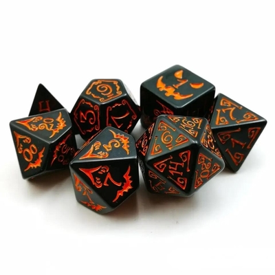 폴리모디얼 레진 다이스 7PCS RPG 다이스 세트 D4 D6 D8 D10 D12 D20 D20