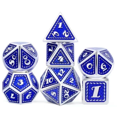 드래곤 스케일 솔리드 메탈 다이스 세트 다채로운 DND RPG 밝은 색상
