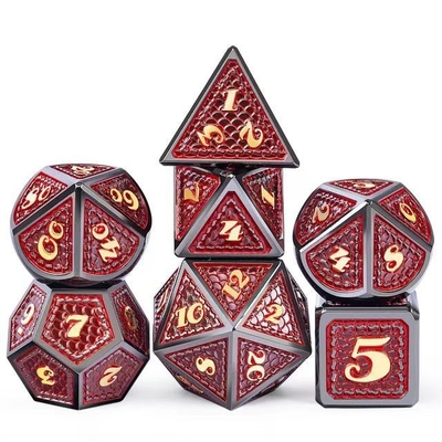 드래곤 스케일 솔리드 메탈 다이스 세트 다채로운 DND RPG 밝은 색상