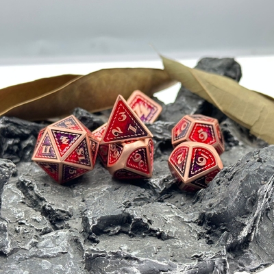 드래곤 스케일 솔리드 메탈 다이스 세트 다채로운 DND RPG 밝은 색상