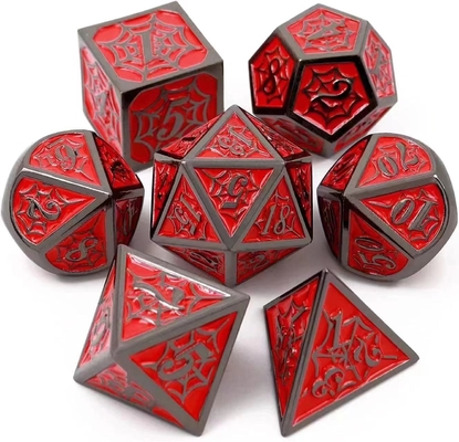 스파이더맨 솔리드 금속 다면자 다이스 세트 DND RPG 고급 스타일