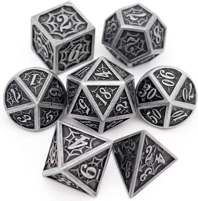 스파이더맨 솔리드 금속 다면자 다이스 세트 DND RPG 고급 스타일