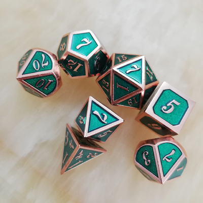 에나멜 공예품 고체 금속 다이스 세트 Bude 남자 문 크루치 DND RPG