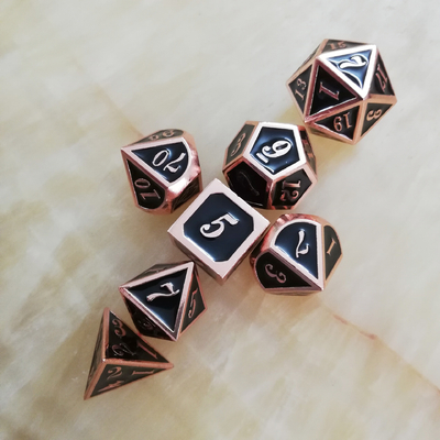 에나멜 공예품 고체 금속 다이스 세트 Bude 남자 문 크루치 DND RPG