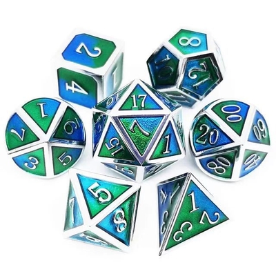 다채로운 에나멜 공예품 고체 금속 다이스 드래곤 및 보드 게임 DND RPG