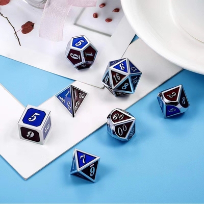 다채로운 에나멜 공예품 고체 금속 다이스 드래곤 및 보드 게임 DND RPG