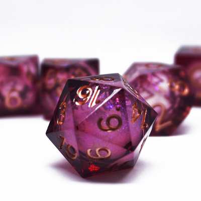 레드 플로우 샌드 액체 레진 다이스 세트 RPG DND COC 러닝 그룹